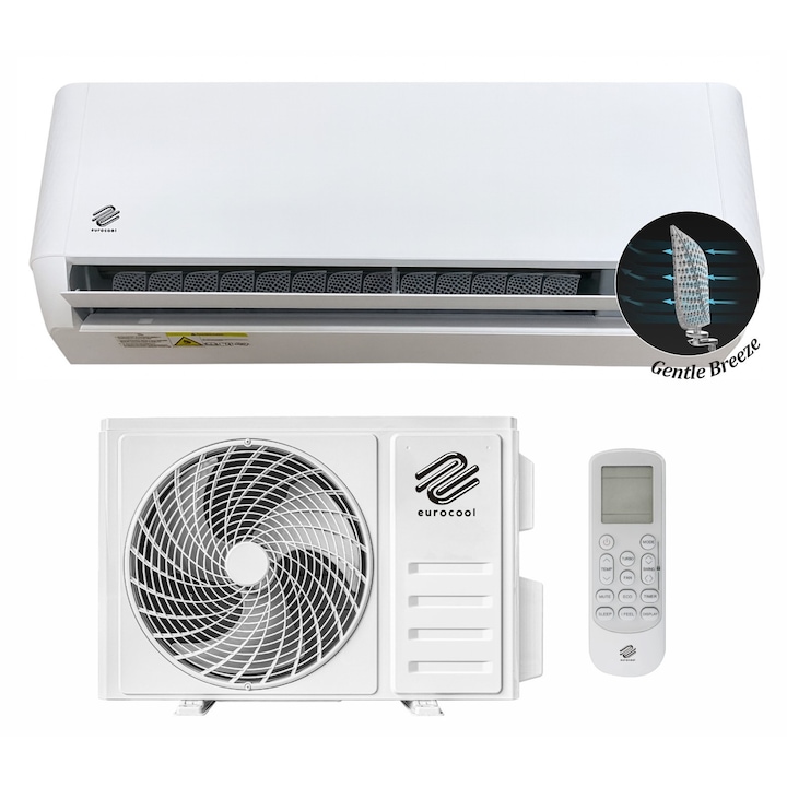 Aer conditionat EUROCOOL T-PRO, 12000 btu, inverter, R32, clasa A++/A+, Wi-fi, GENTLE-BREEZE