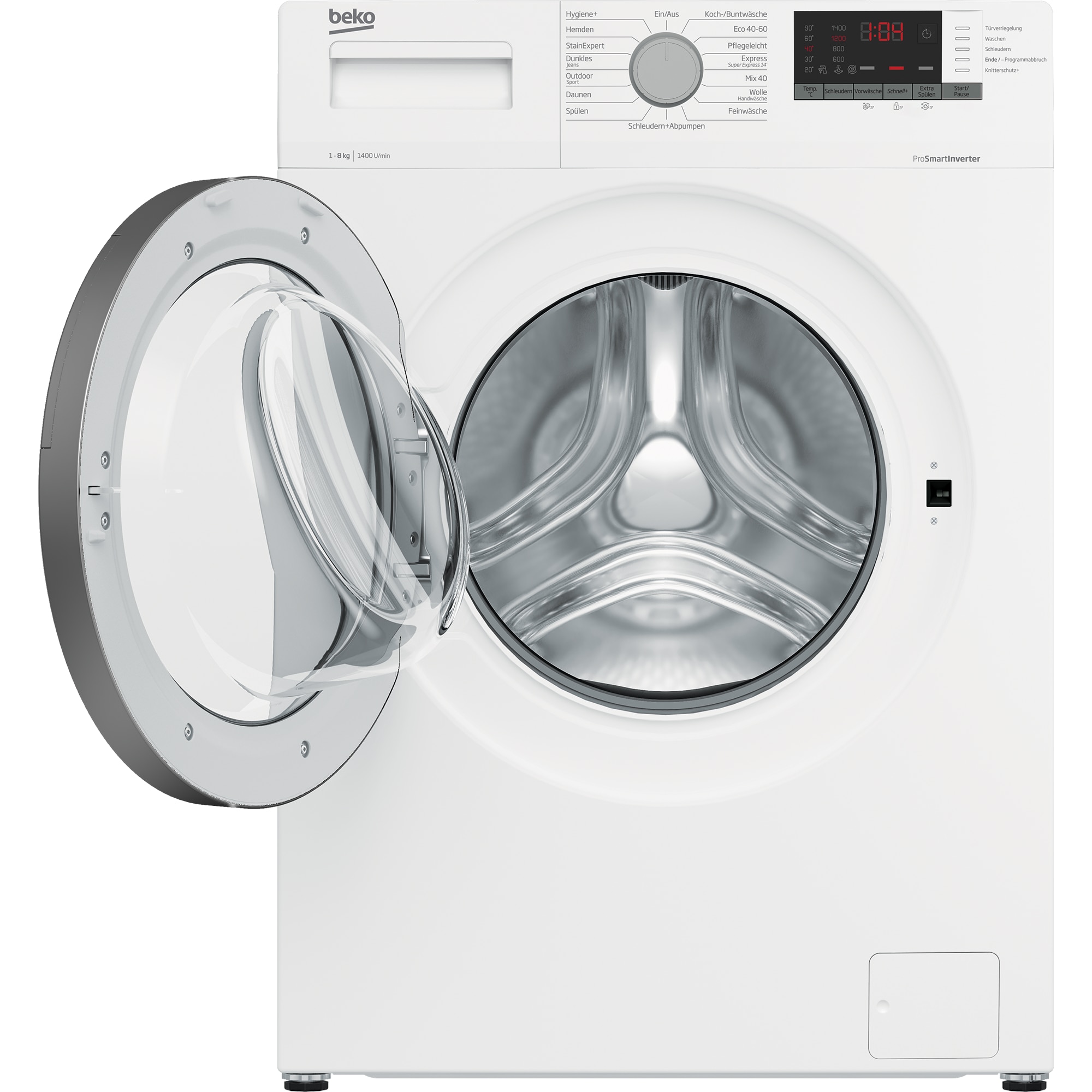Masina de spalat rufe Beko, 8 kg, 1400 rpm, alb, 845 x 600 x 550 mm