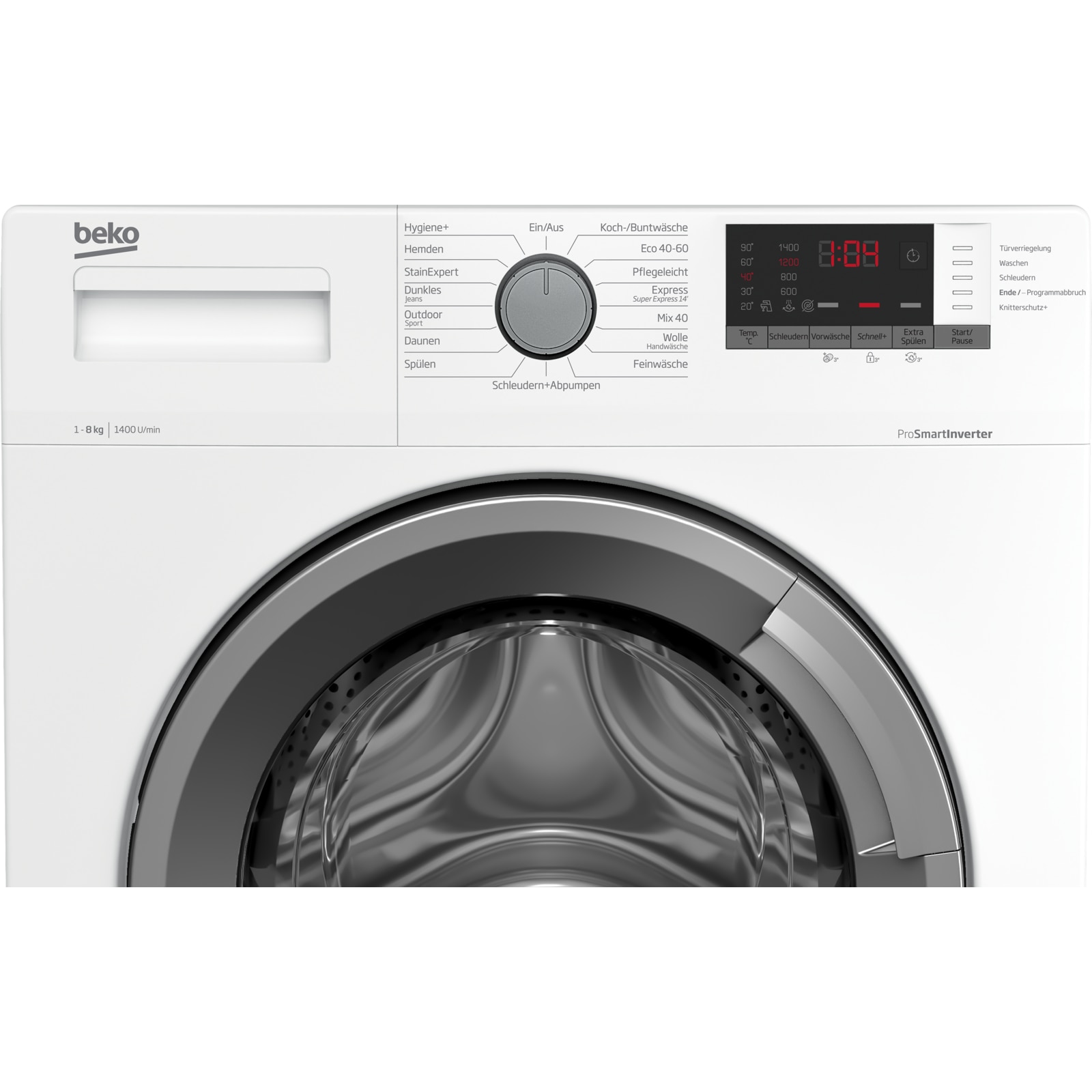 Masina de spalat rufe Beko, 8 kg, 1400 rpm, alb, 845 x 600 x 550 mm