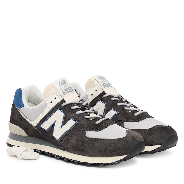 Férfi teniszcipő, New Balance, U574NVE, természetes bőr, fekete