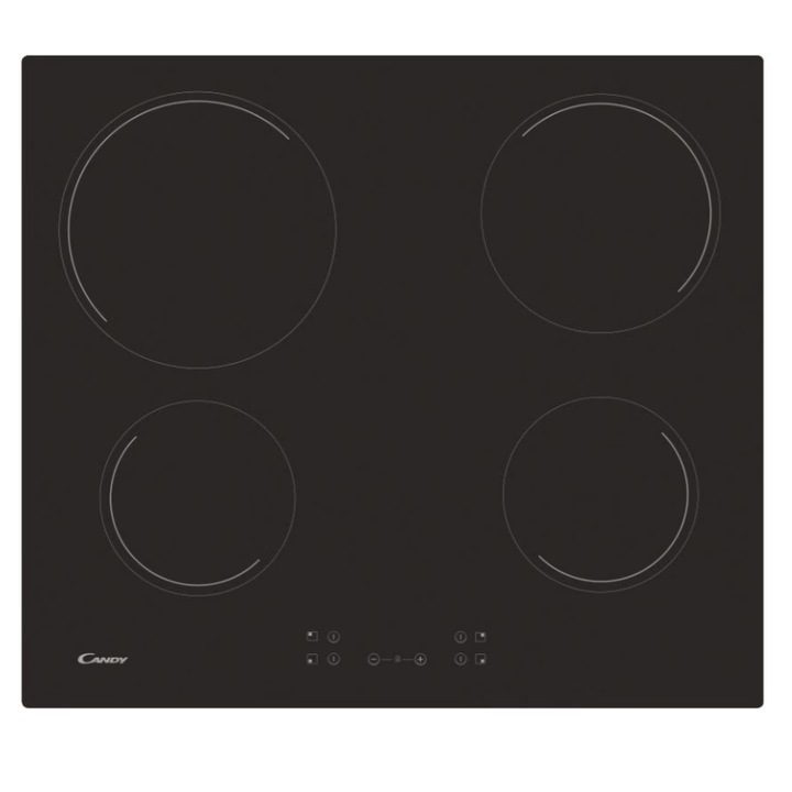 Plita ceramica Candy CH64CCB/4U2, 4 zone, touch, negru