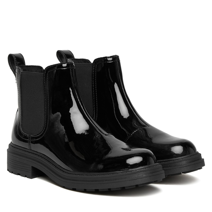 Botine dama 261846, Clarks, Negru, Piele naturala