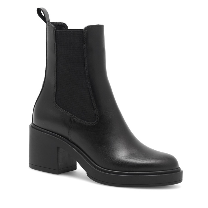 Botine dama piele naturala, Gino Rossi, negru, Negru