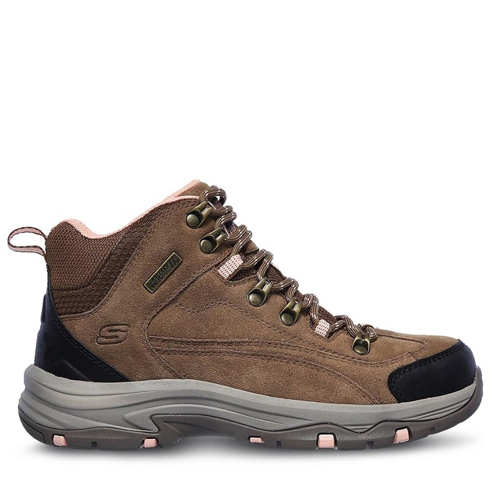 Ghete dama Skechers Trego Alpine Trail 1, piele naturala, maro, 35.5 EU