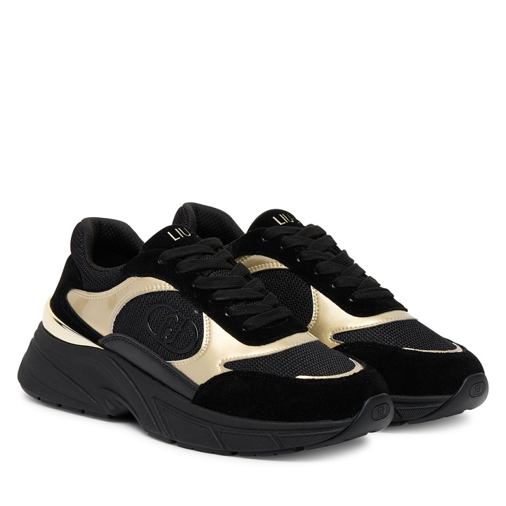 Дамски кецове Liu Jo S1189 LJ01 BF5017 PX031, черно/златисто, естествена кожа