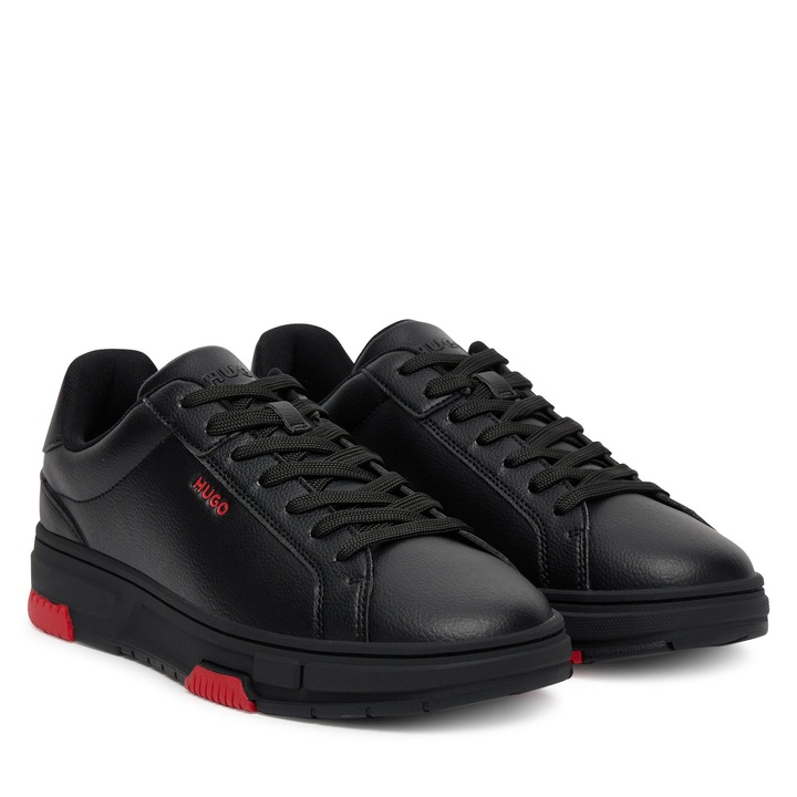 Tenisi barbati HUGO, piele ecologica, negru