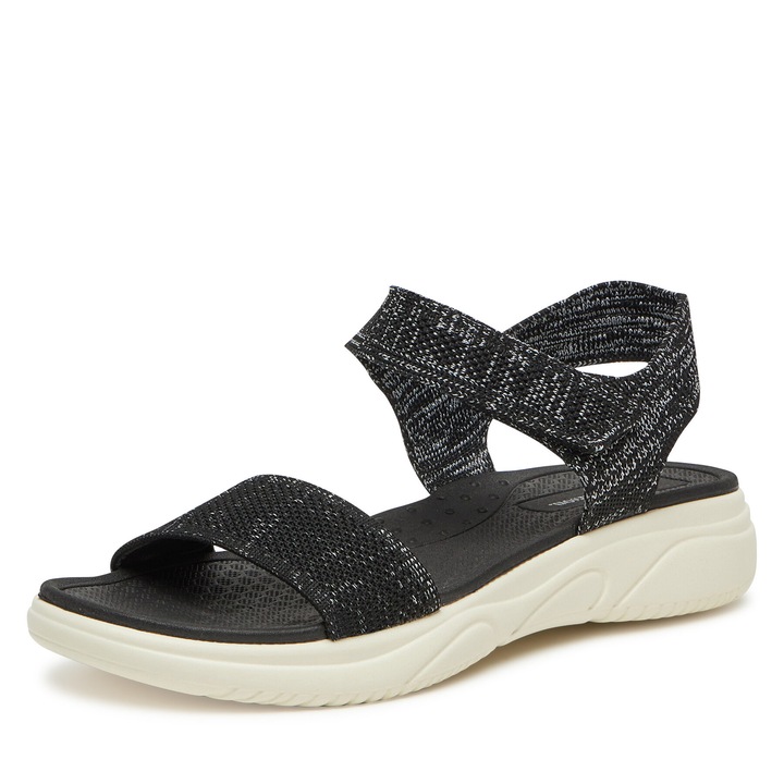 Női szandál, Clara Barson, R25SS02835, fekete, szövet