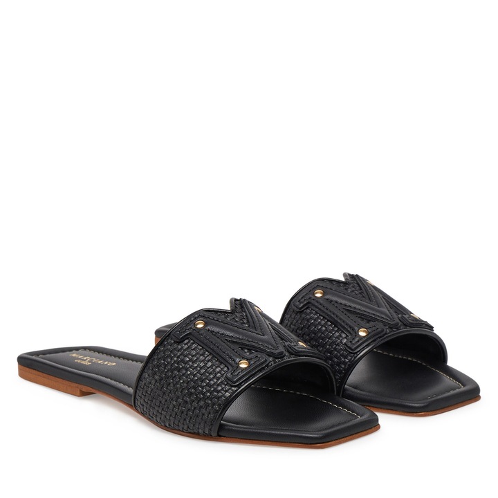 Slapi GUESS BY MARCIANO din piele ecologică, Negru, 40