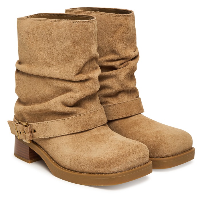 Botine pentru dama 40F5COFE5S, Michael Michael Kors, Piele naturala, Maro