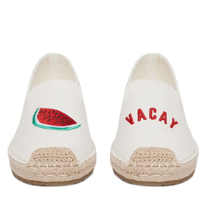 Női espadrilles, DeeZee, MXCR-232, fehér, textil, 37 EU