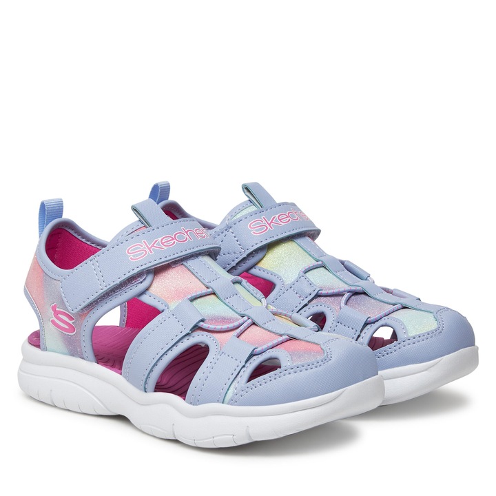 Sandale copii, Skechers, Lavender Flex Splash-Daylight, piele ecologica, mov, 33.5 EU
