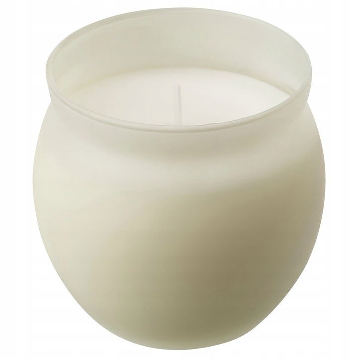 IKEA JAMLIK illatgyertya, vanília, 9x8.5cm, égési idő 50 óra, üveg tartóban