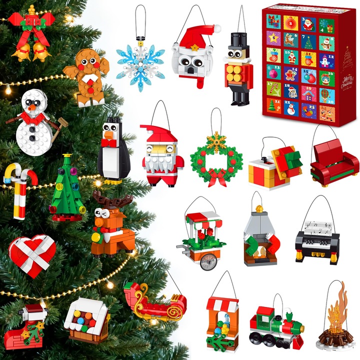 Adventi naptár 2025, Hogokids, építőkészlet, karácsonyi díszek, többszínű