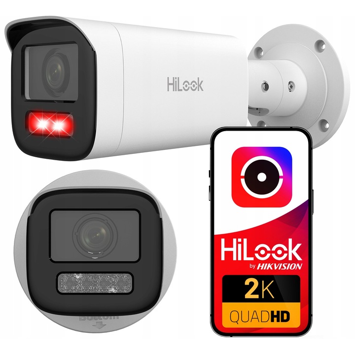 IP камера за наблюдение Hilook, 4MPx, моторизиран обектив 2.8-12mm, IR 50m, водоустойчива IP67