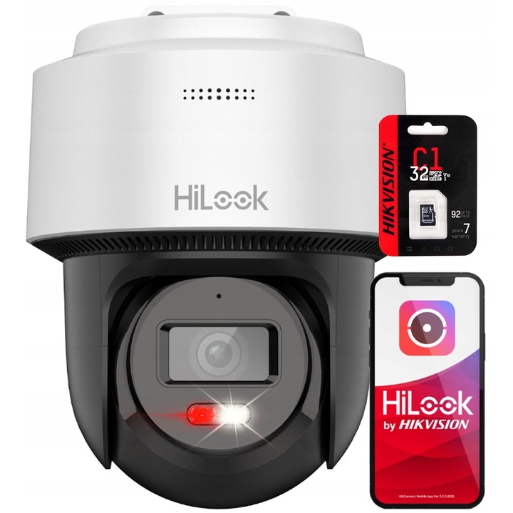 IP PTZ камера за наблюдение Hilook 4MPx, резолюция 2560x1440, двупосочно аудио, 32GB, външна