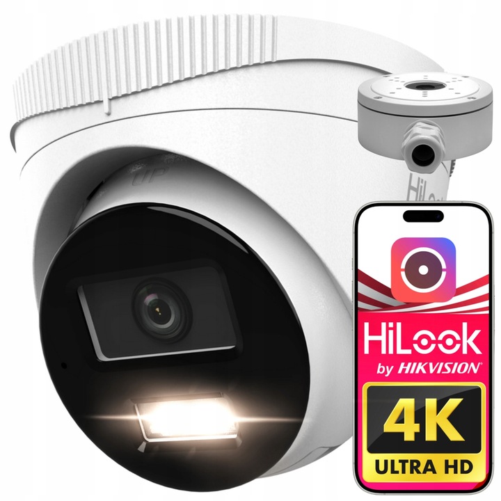 Камера за наблюдение HiLook IPCAM-T8-30DL, 8MPX, IR30M, микрофон, IP67