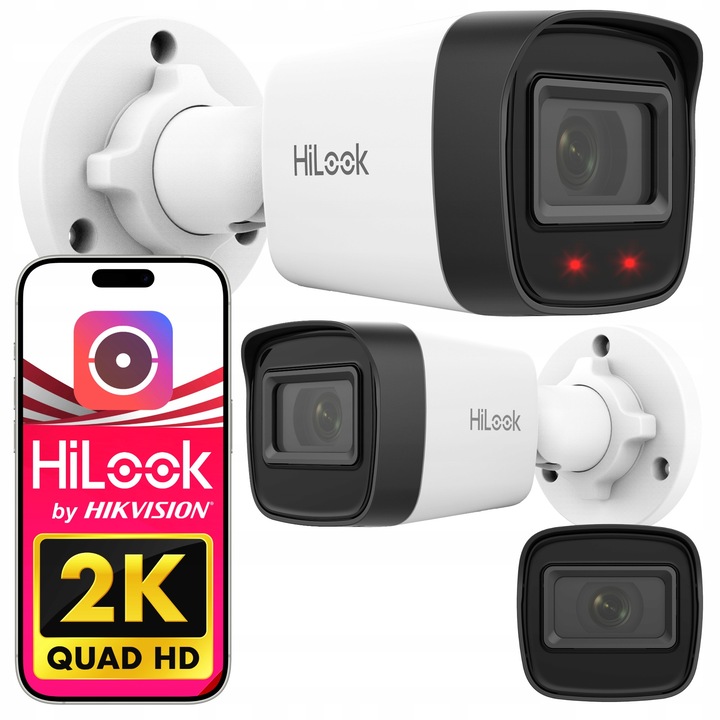Camera de supraveghere IP HiLook 4MP, IR 20m, PoE, IP67, 2.8mm