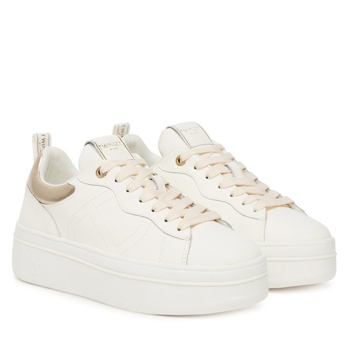 Tenisi dama Twinset 252TCP024, piele naturala, alb, 41 EU