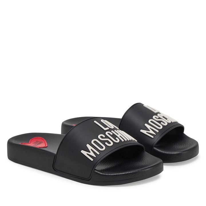 Papuci dama, Love Moschino, negru, plastic, 36 EU