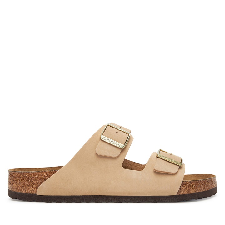Férfi papucs, Birkenstock, Sandcastle Arizona természetes bőr, bézs, Bézs