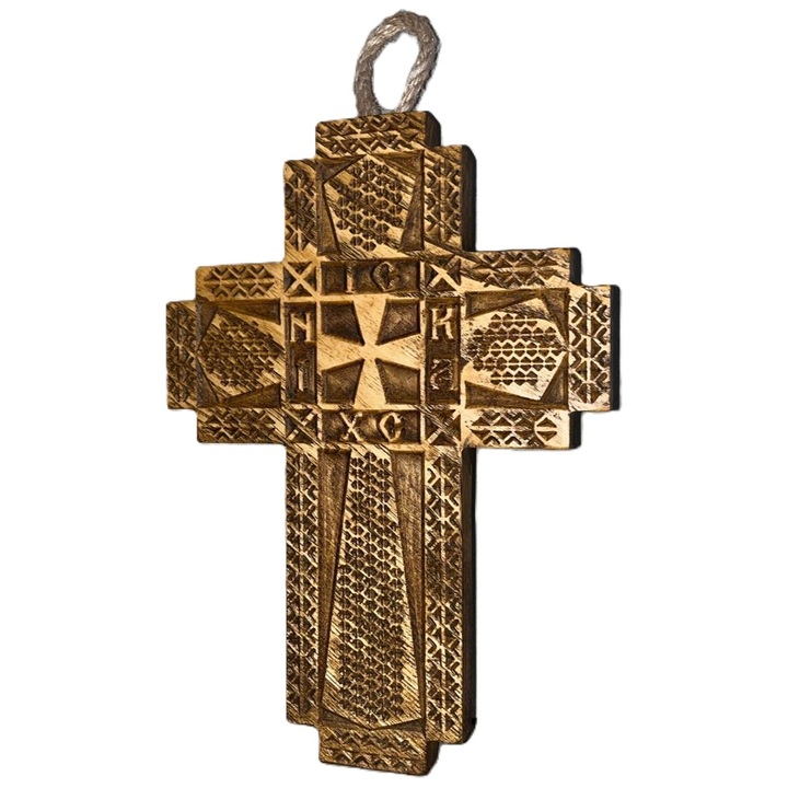 Cruce din lemn masiv, 25x18 cm, maro, 044G2V1