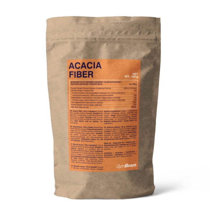 Fibre de acacia, GymBeam, 100 g, pudră, fără gluten, vegan