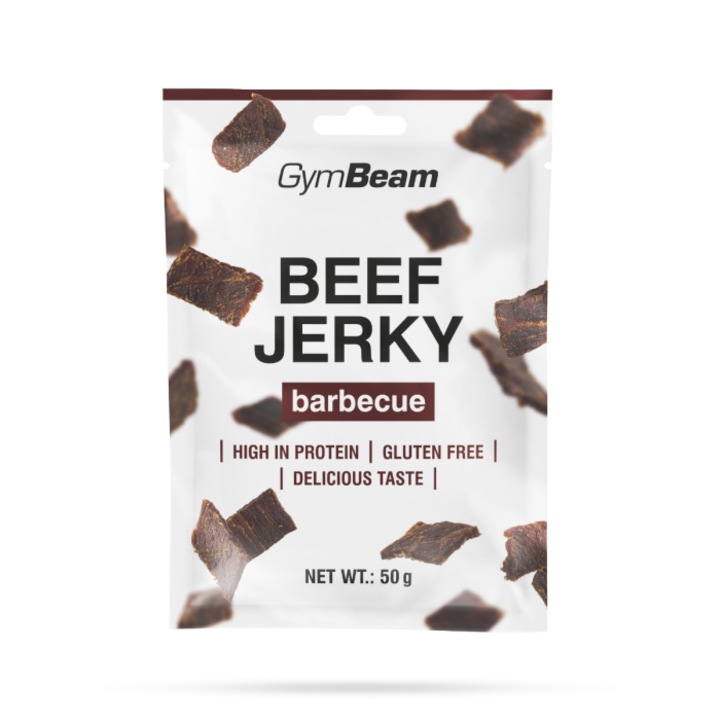 Beef Jerky, GymBeam, 50 g, aroma barbecue, proteine ridicate