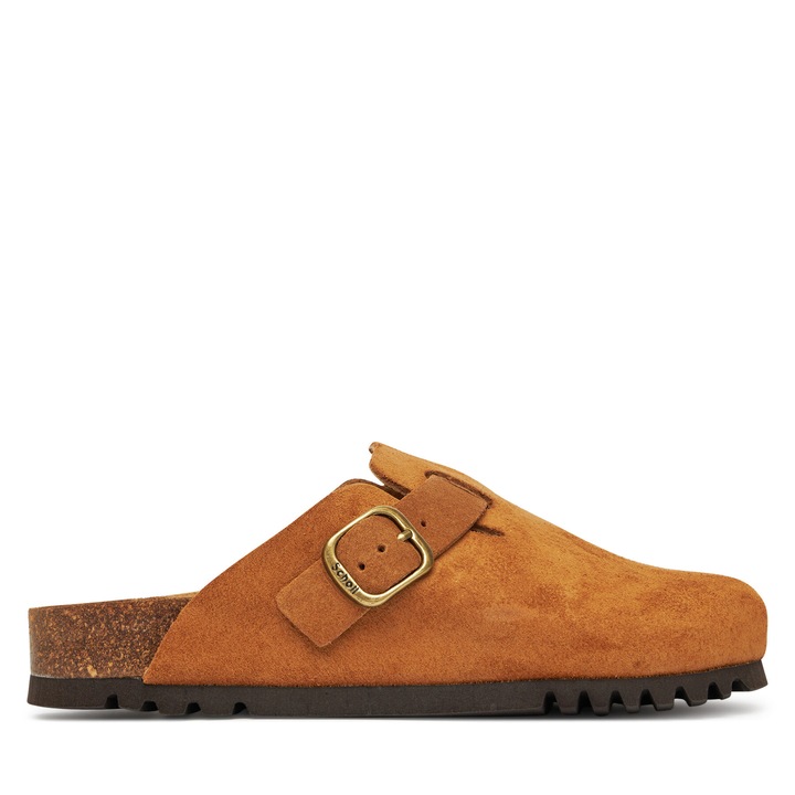 Papuci dama, Scholl, model 1175, piele naturala, culoare cognac, 36 EU