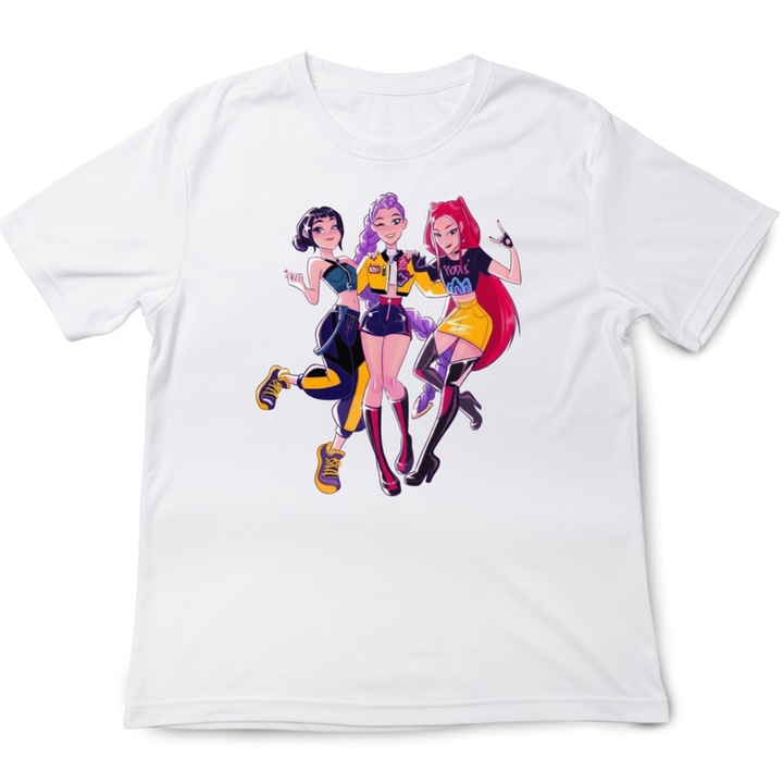 Gyerek póló K Pop Demon Huntrix, fehér, alkalmi stílusú, Fehér