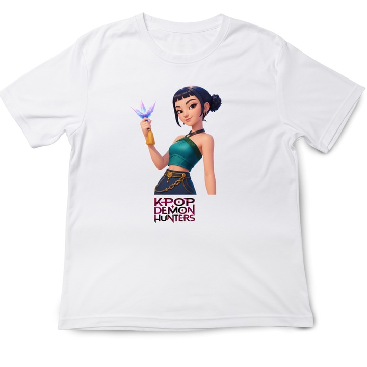 Gyerek póló K Pop Demon Huntrix, fehér, minőségi nyomtatás, Fehér