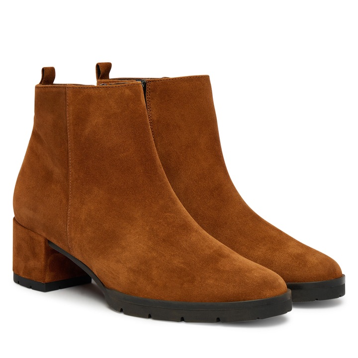 Botine dama Hogl, piele naturala, maro