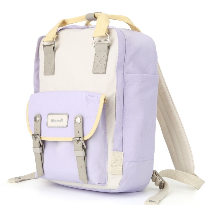 Rucsac Himawari HM194L, pentru laptop 13 "3" -14 "1", nylon impermeabil, violet, design vintage