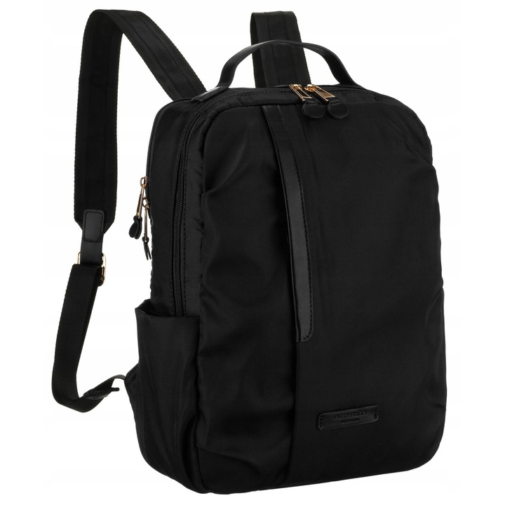 Rucsac dama Peterson, elegant, negru, capacitate mare, 1 compartiment, 8 buzunare