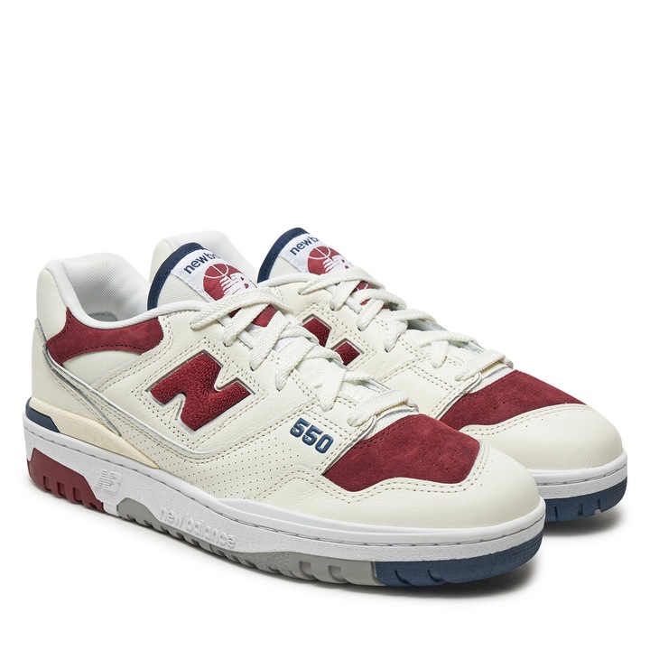 Pantofi sport barbati, New Balance, BB550VRC, piele naturala, alb