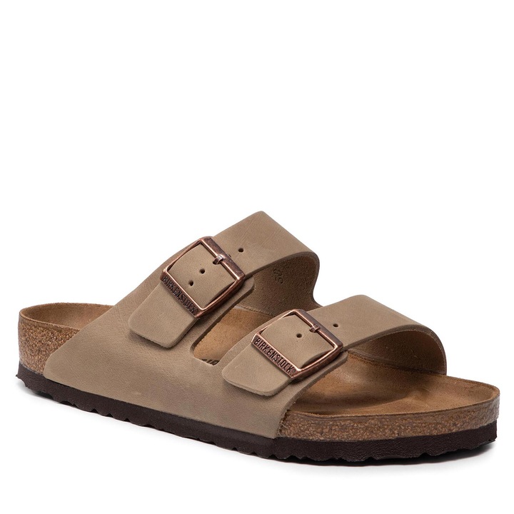 Birkenstock Arizona unisex papucs, természetes bőr, barna, 43 EU
