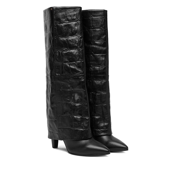 Női csizma Bronx, természetes bőr, fekete, 39 EU