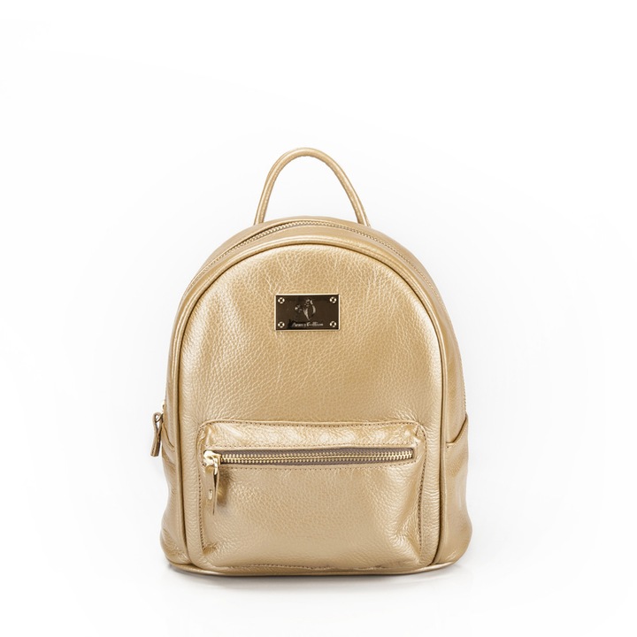 Anna Fellini hátizsák, természetes bőr, arany, közepes méret