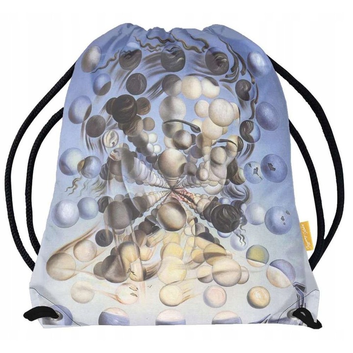 Rucsac Galatea Szyjemy sztukę, design Salvador Dali, imprimeu Sfera Albastra, albastru, dimensiuni: 44x35cm și 35x28.5cm