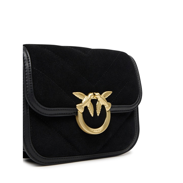 Pinko Love Box Bag Fl Mini női táska, természetes bőr, fekete, kis méret