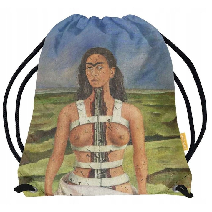 Geanta tip sac Szyjemy sztukę, Frida Kahlo, multicolor, 44x35 cm, personalizabilă