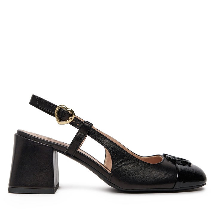 Női szandál, Love Moschino, Nappa/Naplak, fekete, természetes bőr, 36 EU