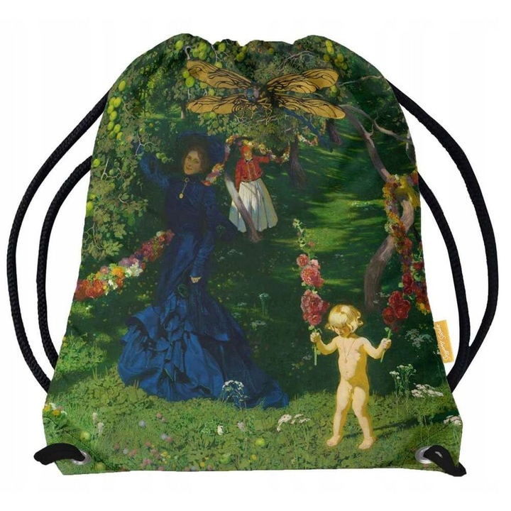 Sac Sportiv 'Gradina Ciudata', Szyjemy sztukę, poliester, STANDARD 44x35cm, MIC 35x28.5cm