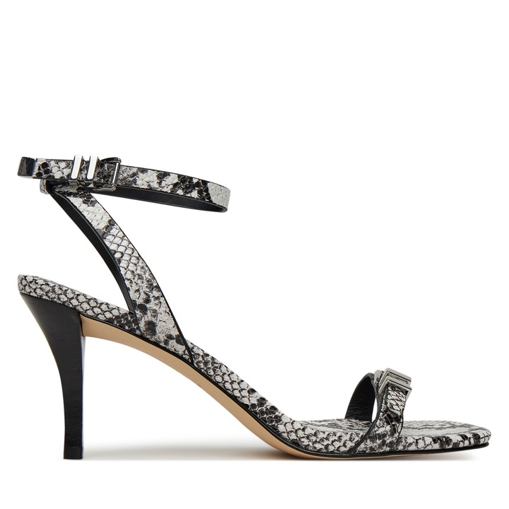 Női szandál, Michael Michael Kors, alumínium, természetes bőr, fekete/szürke, 37 EU