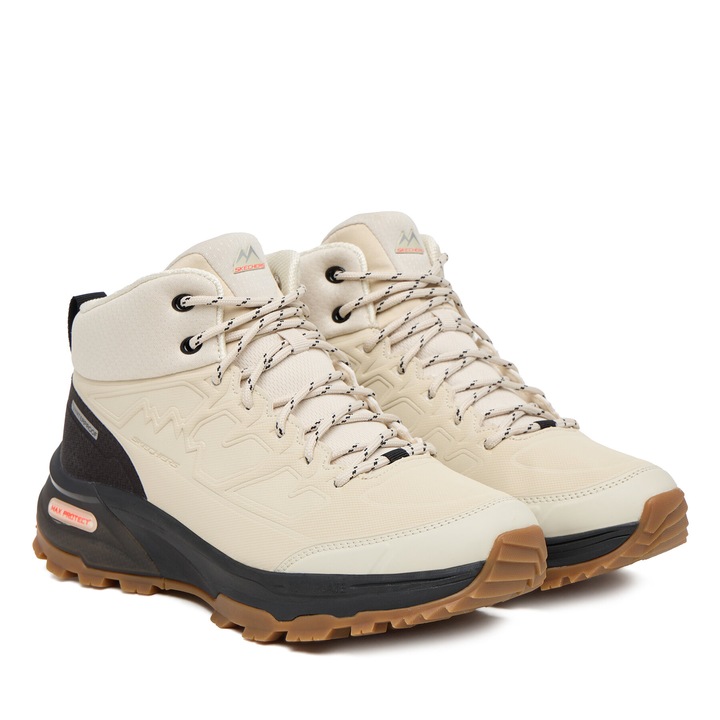 Bocanci sport dama Skechers Natural Max Protect Legacy 1, trekking, tesatura, culoare bej, 40 EU