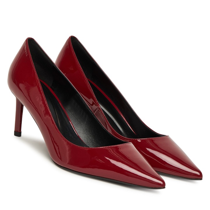 Pantofi dama, BOSS, tocuri, piele naturala, rosu inchis