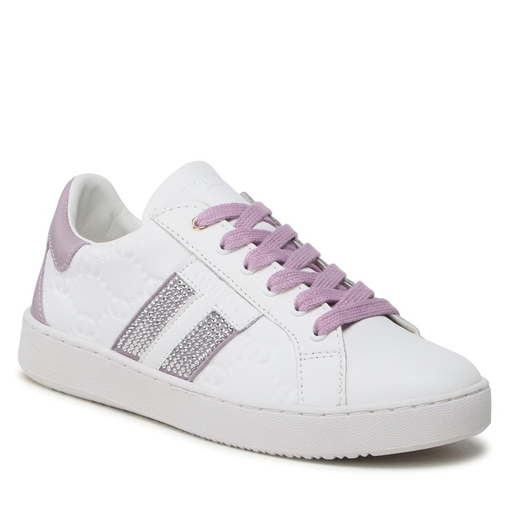 Tenisi dama, Twinset 10782 232TCP180, piele naturala, alb/mov