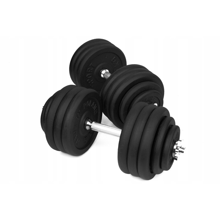 Gantere 2x40kg SPORT BLAST, 80kg, 5kg x12, 2.5kg x4, 1.25kg x4, 45cm