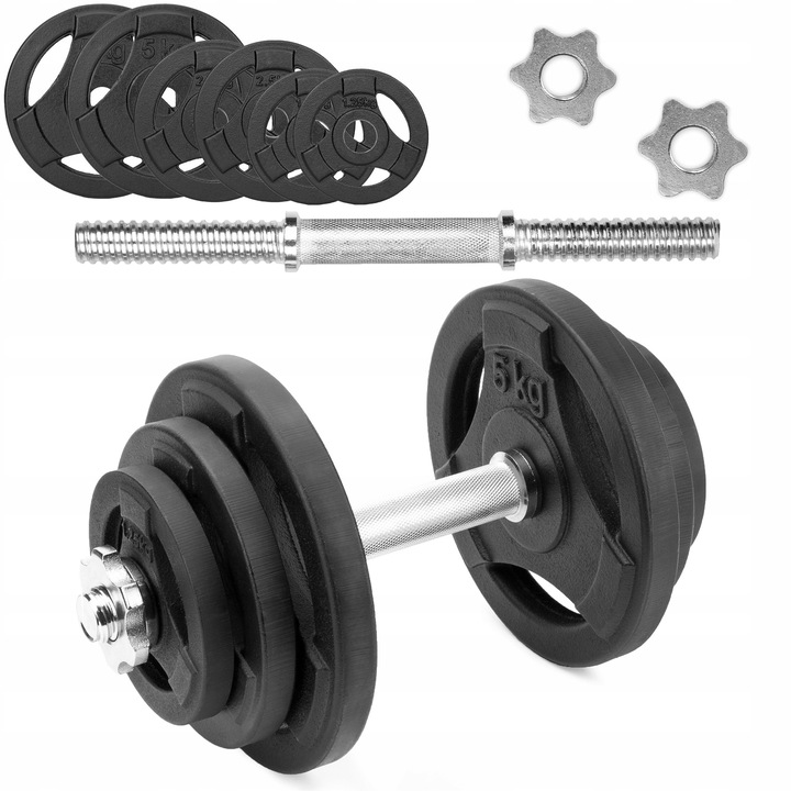 Set haltere reglabile SPORT BLAST 20kg, 6 greutati, 2x5kg, 2x2,5kg, 2x1,25kg, 36cm