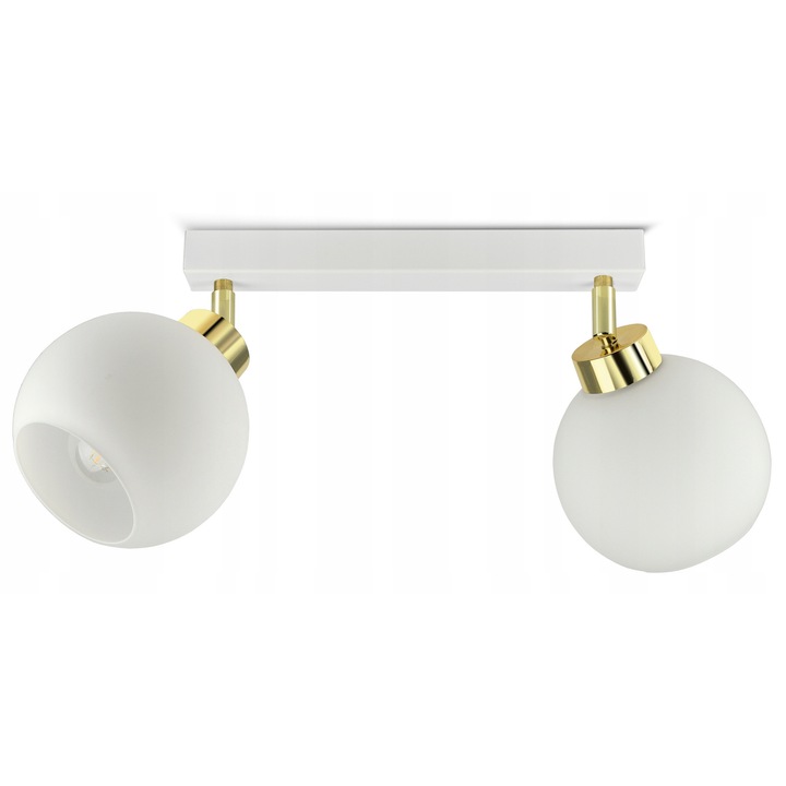 Lampa Wisatoare Alba Sticla 2x E27 Moderna