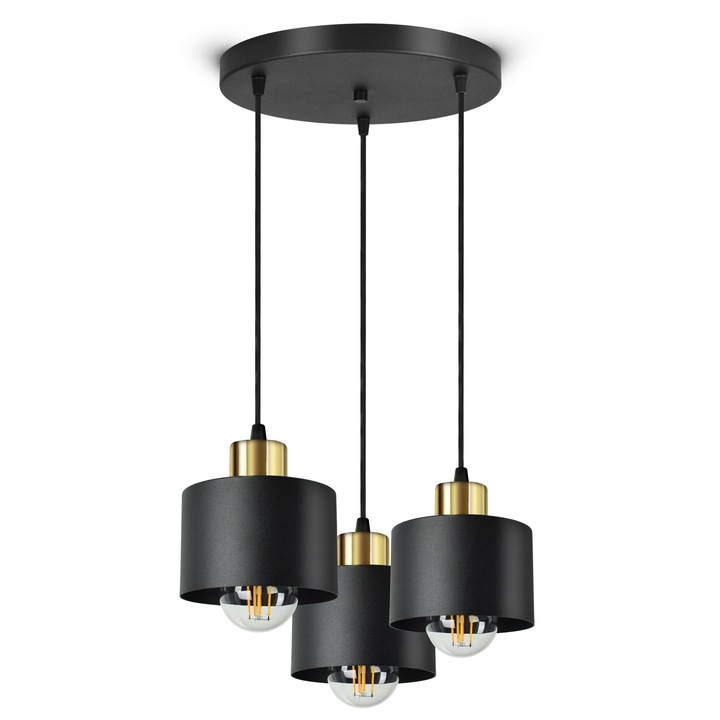 Lampa Plafoniera Classic Spot EZ3 LED E27 Negru Auriu